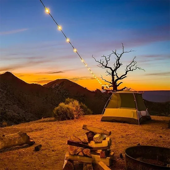 MPOWERD Luci Warm White 44&rsquo; Solar String Lights + Detachable Power Hub - Black